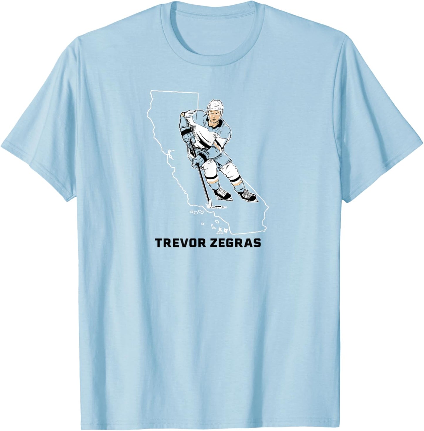 Trevor Zegras: State Star - Anaheim Hockey T-Shirt - T-Shirt | Light Blue