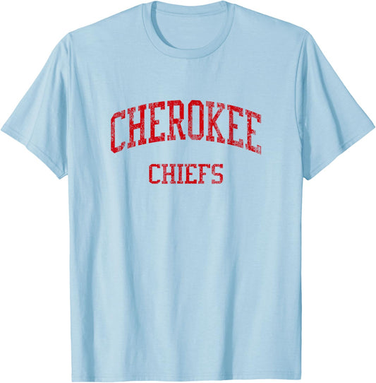 Cherokee High School HS Rogersville TN Vintage Sports T-Shirt - T-Shirt | Light Blue