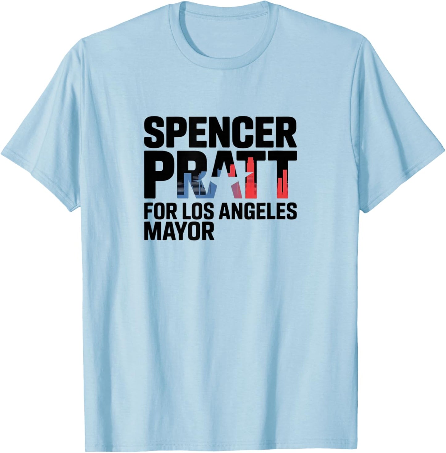 Spencer Pratt for Mayor of Los Angeles Design T-Shirt - T-Shirt | Light Blue