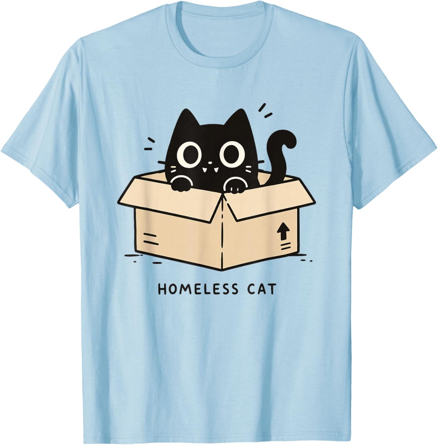 Boîte pour Chat sans abri - Chat Noir Mignon T-Shirt - T-Shirt | Light Blue