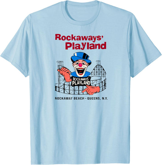 Rockaway's Playland Queens NY Classic Theme Park Clown T-Shirt - T-Shirt | Light Blue