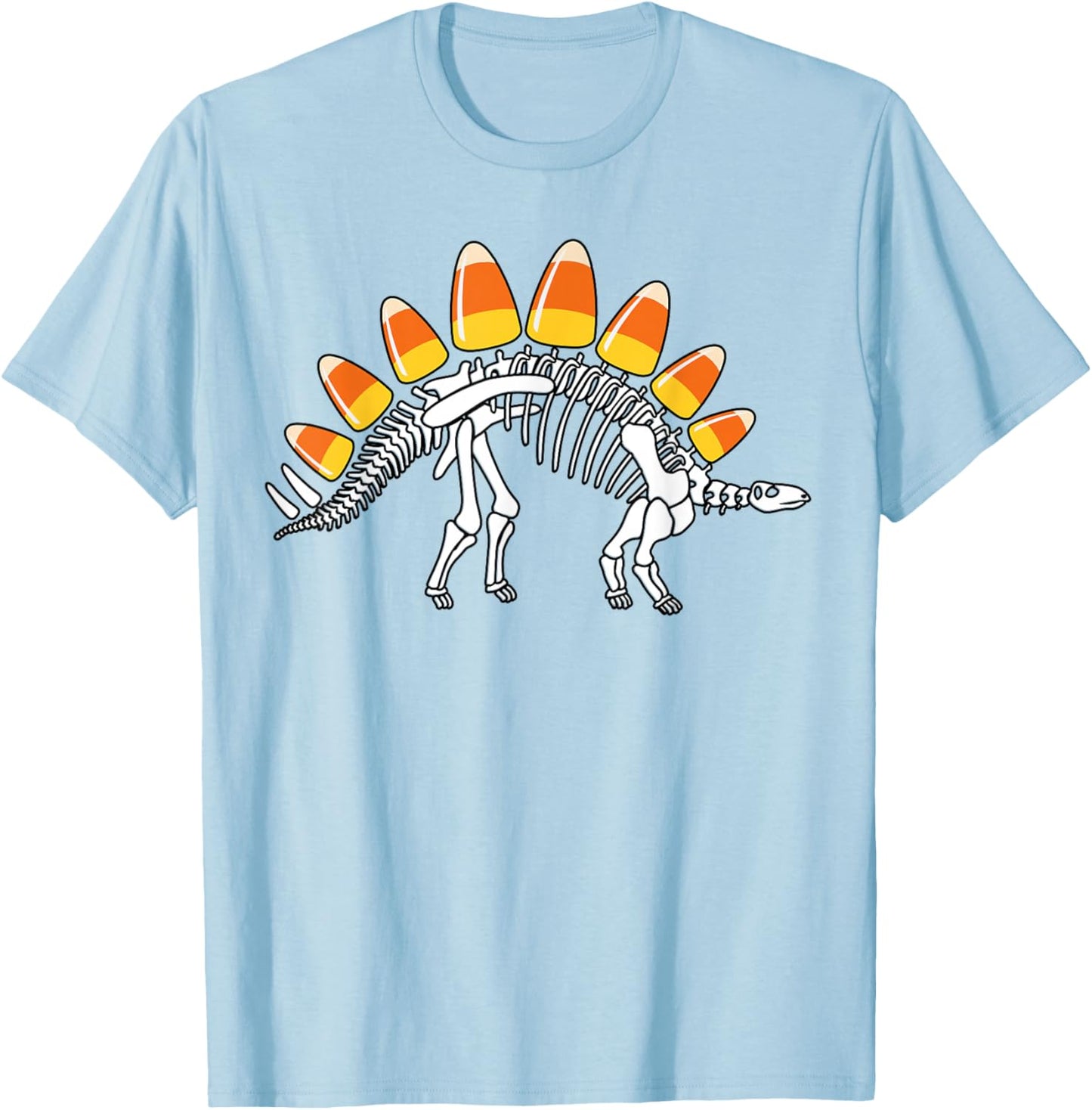 Funny Candysaurus Candy Corn Dinosaur Boys Halloween Kids T-Shirt - T-Shirt | Light Blue