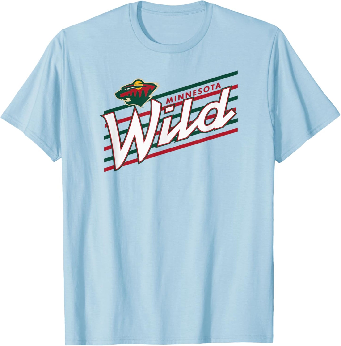 Minnesota Wild Retro Performer Gray Officially Licensed T-Shirt - T-Shirt | Light Blue