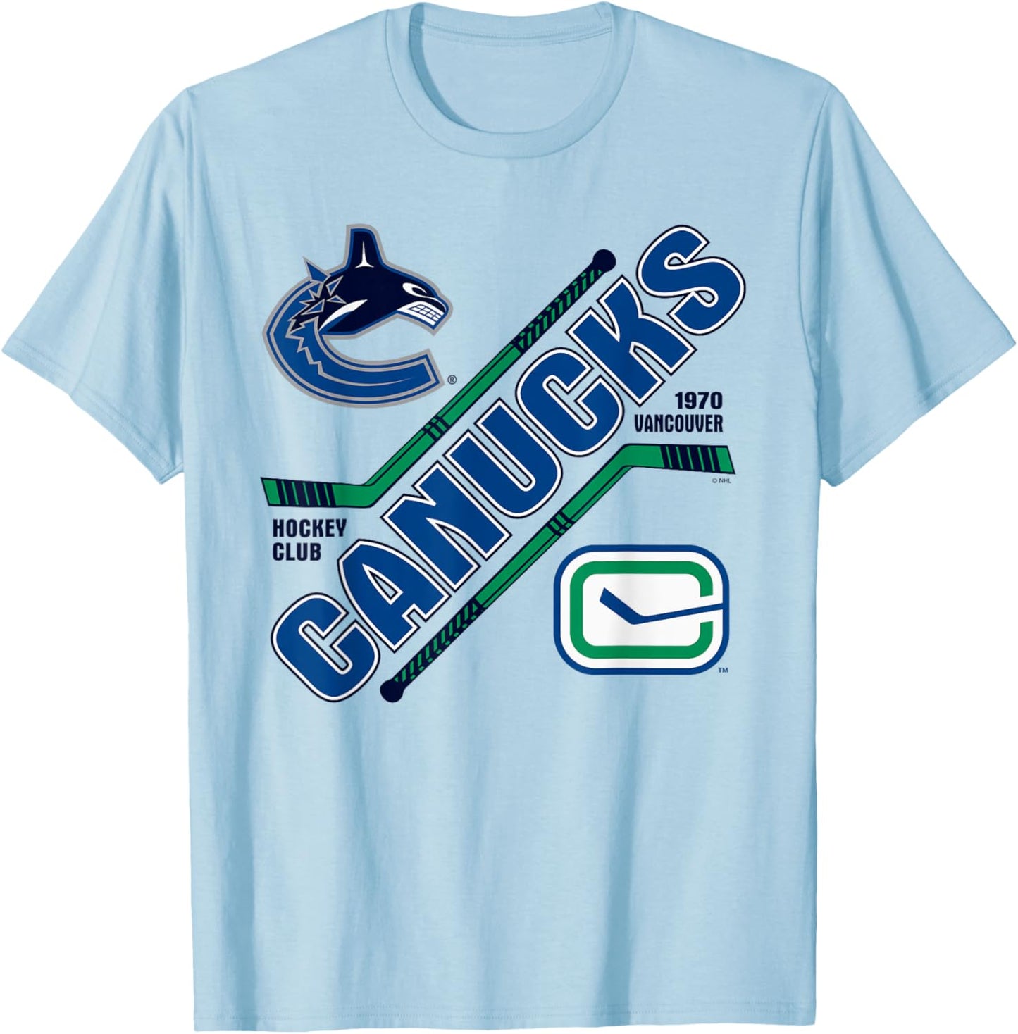 Vancouver Canucks Force Gray Officially Licensed T-Shirt - T-Shirt | Light Blue