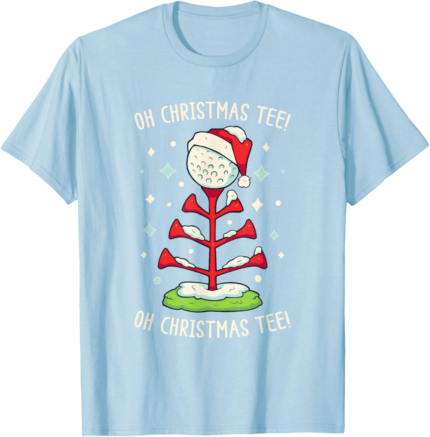 Funny Golf Christmas Shirt Oh Christmas Funny Pun Golf T-Shirt - T-Shirt | Light Blue