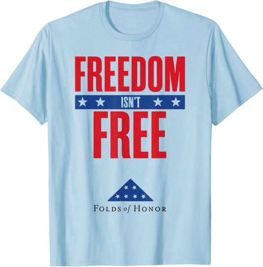 Freedom Isn't Free Folds of Honor T-Shirt - T-Shirt | Light Blue