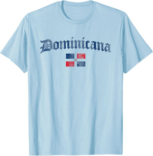 Retro Dominicana Dominican Republic Flag Women Girls T-Shirt - T-Shirt | Light Blue