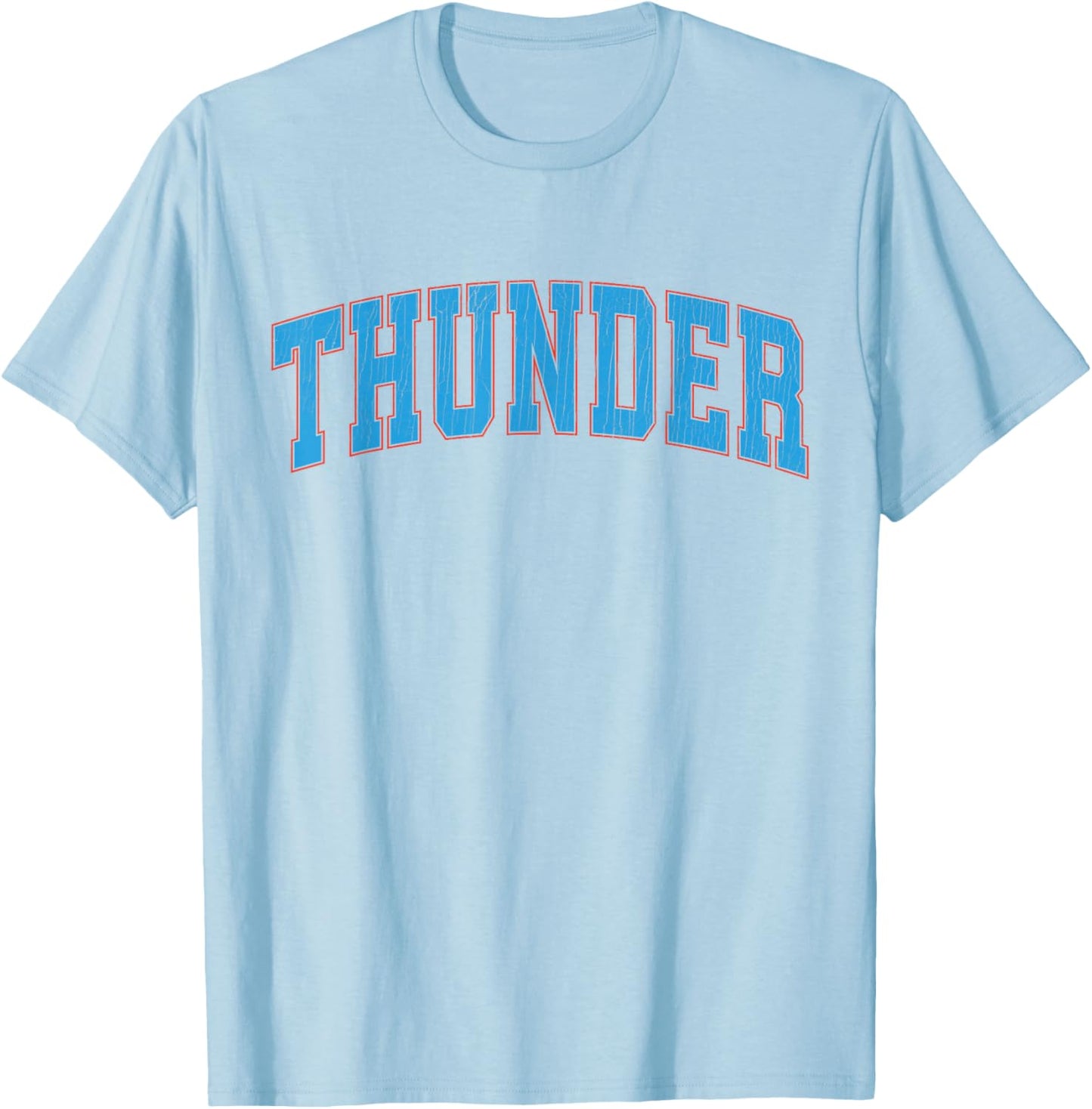 Thunder Vintage Athletic Blue Sports Design Style Men Women T-Shirt - T-Shirt | Light Blue