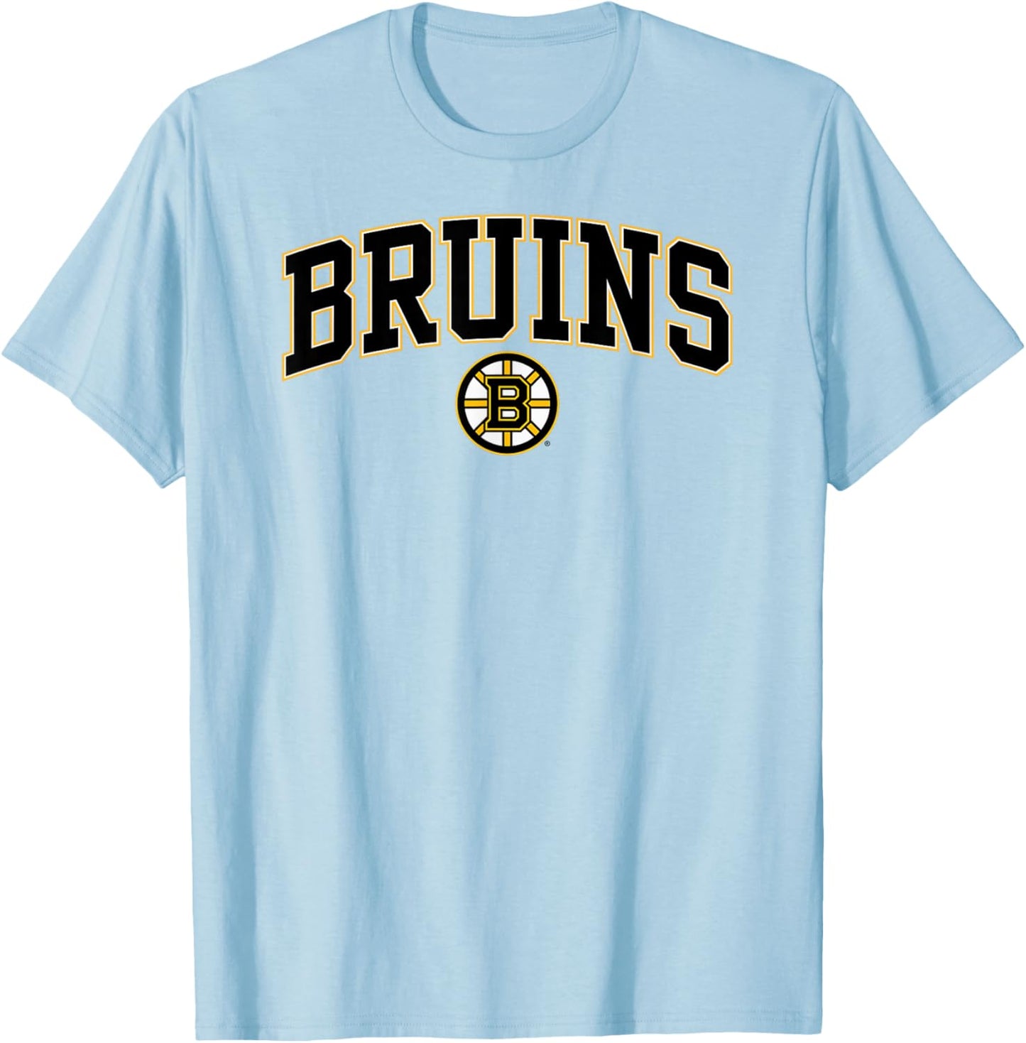 Boston Bruins Arch Over Gray Officially Licensed T-Shirt - T-Shirt | Light Blue