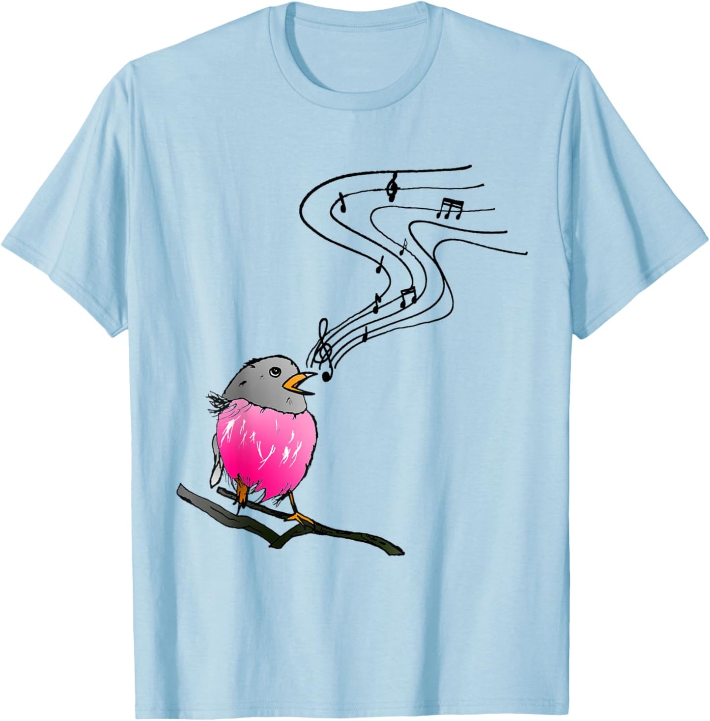 Singing bird classical music notes musician robin bird lover T-Shirt - T-Shirt | Light Blue