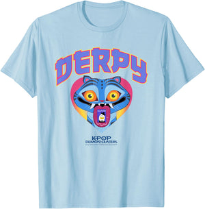 KPop Demon Hunters Derpy Collegic Offiziell lizenziert T-Shirt - T-Shirt | Light Blue