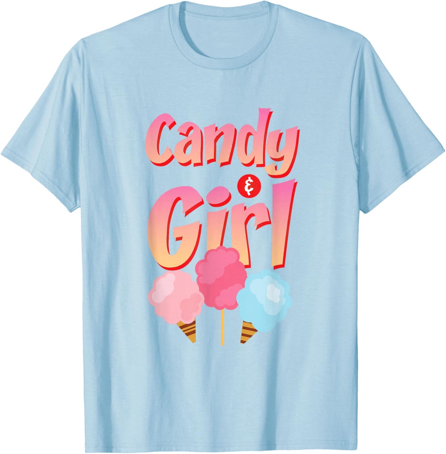 Cute Candy Girl Shirt Rainbow Cotton Candy T-Shirt - T-Shirt | Light Blue