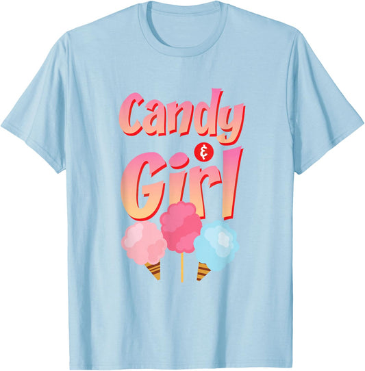 Cute Candy Girl Shirt Rainbow Cotton Candy T-Shirt - T-Shirt | Light Blue