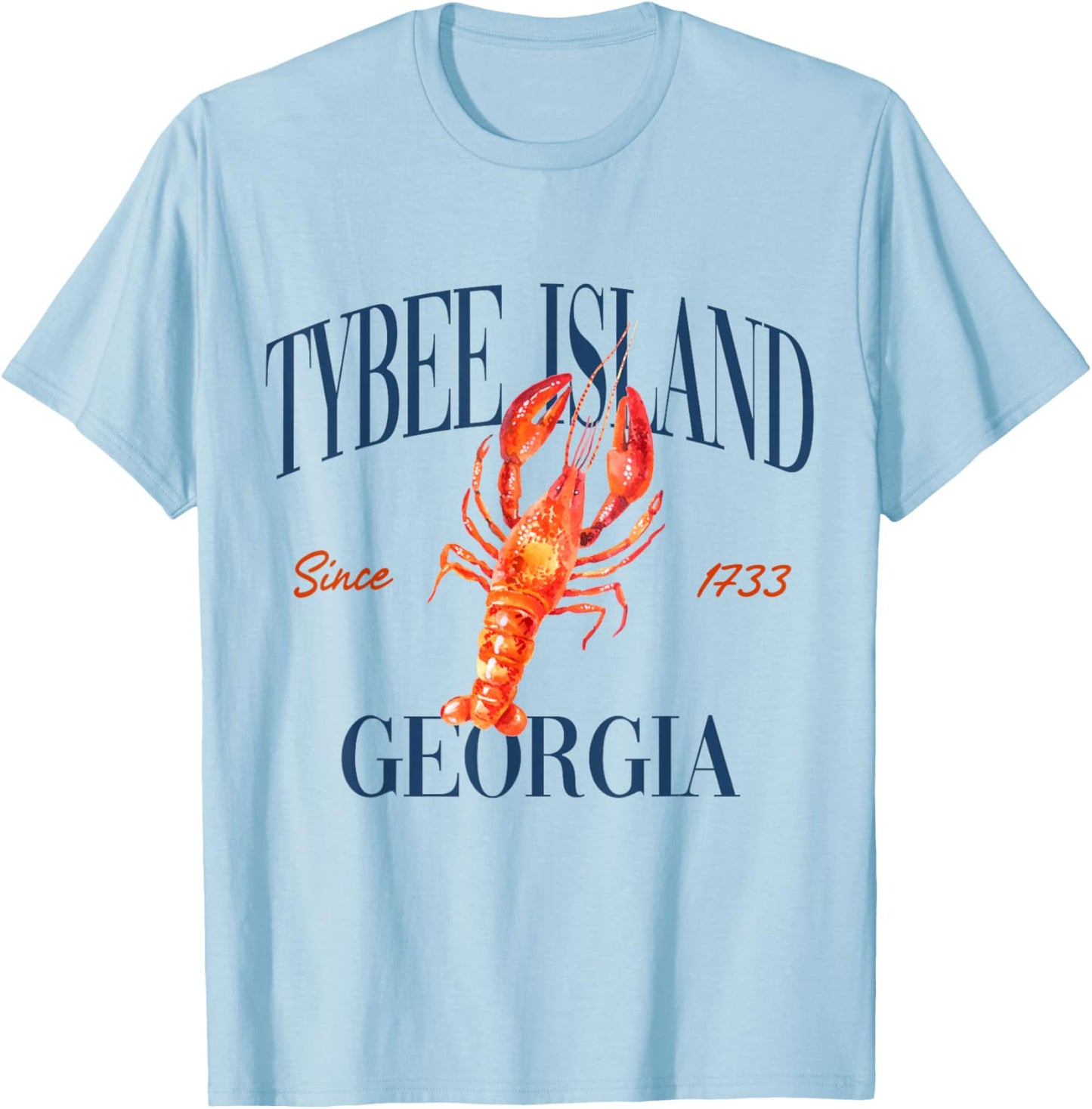 Tybee Island Georgia Est. 1733 - Old Money, Aesthetic T-Shirt - T-Shirt | Light Blue