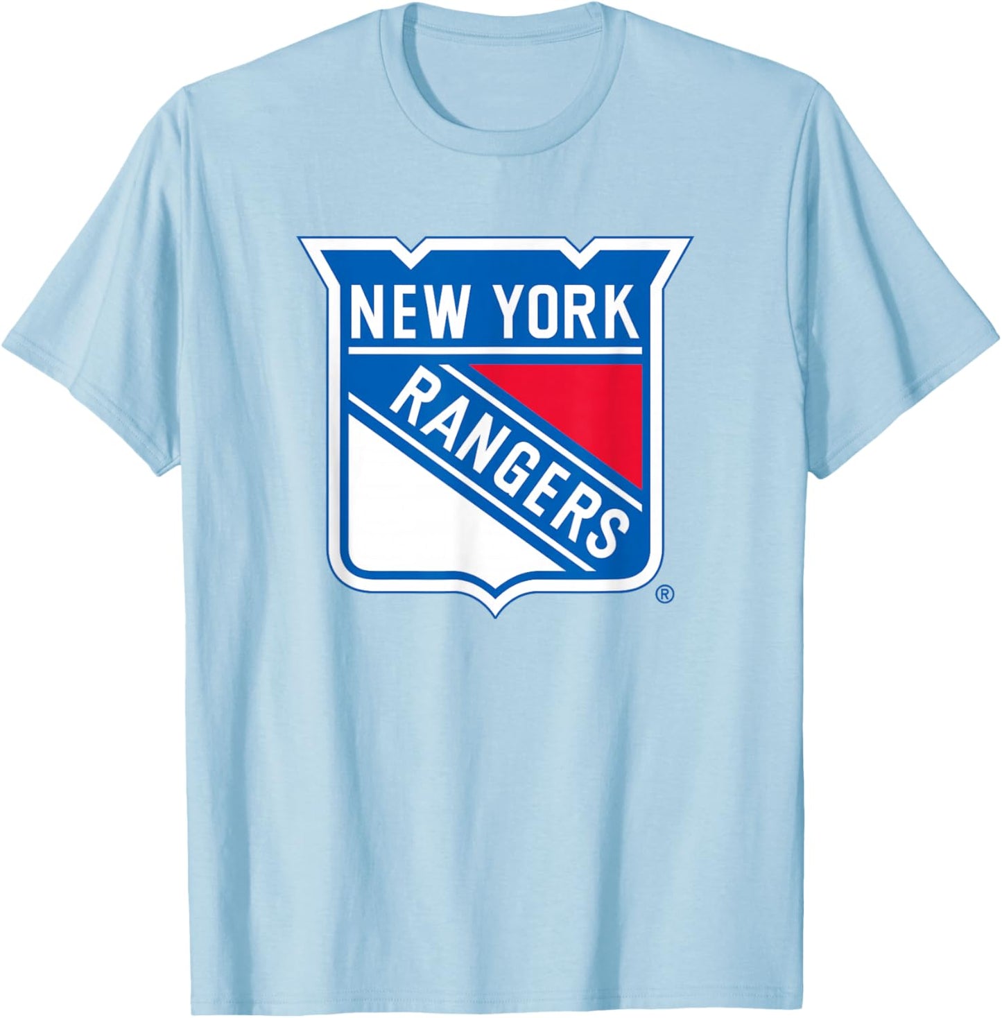 New York Rangers Icon Gray Officially Licensed T-Shirt - T-Shirt | Light Blue