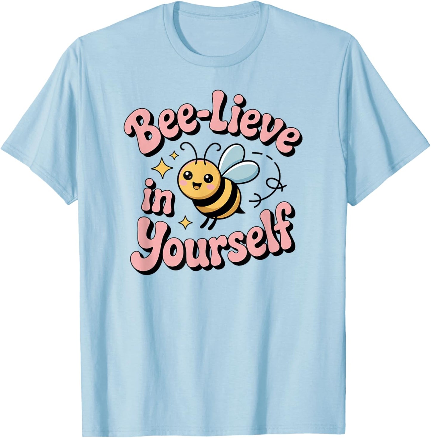 Cute Spelling Bee, Bee-Lieve, Kids and Teachers School Fun T-Shirt - T-Shirt | Light Blue