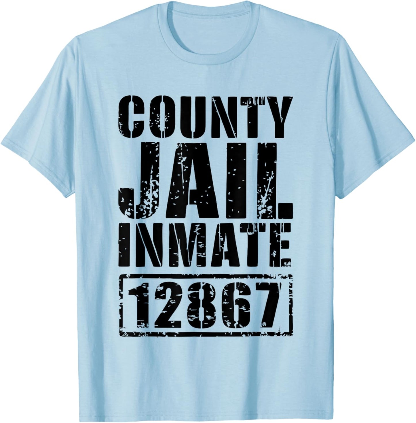 County Jail Inmate Shirt Men Women Kids Prisoner Costume T-Shirt - T-Shirt | Light Blue