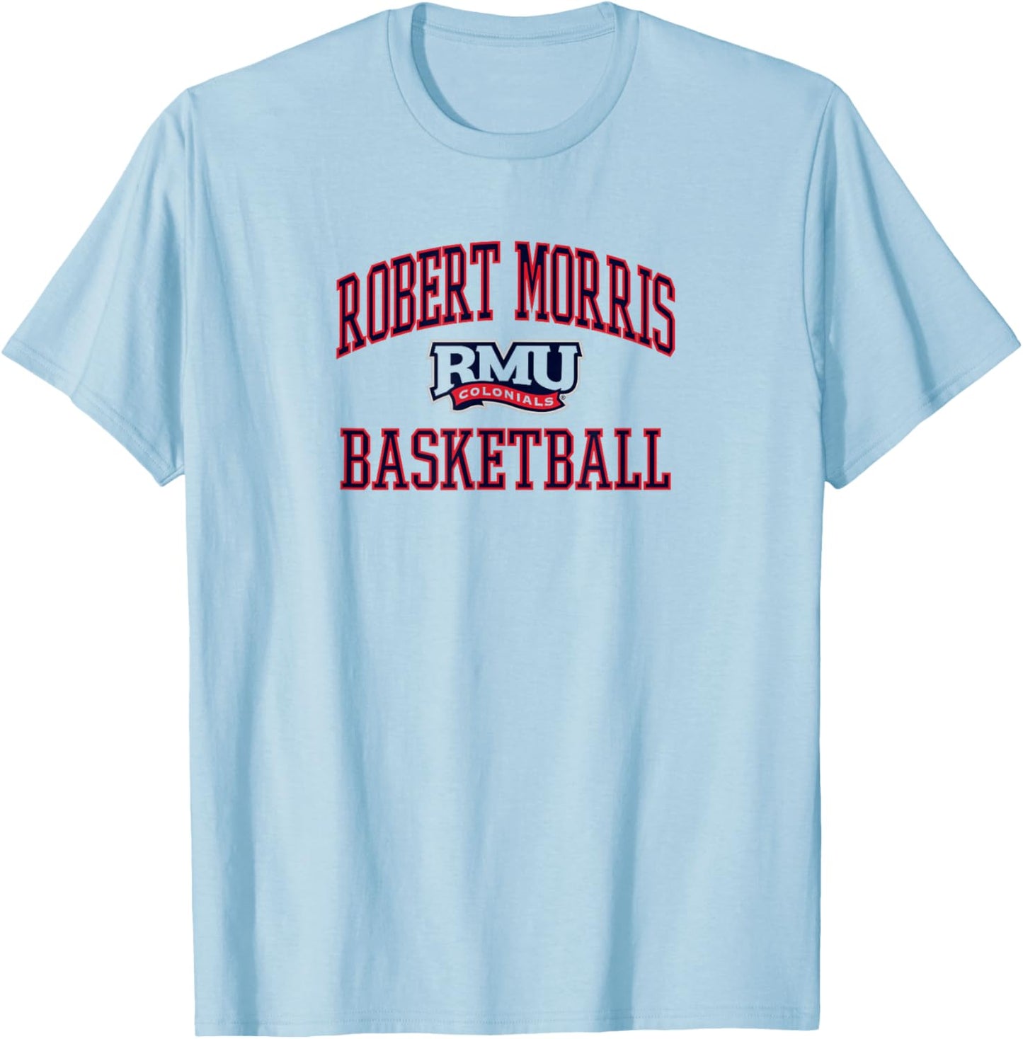 Robert Morris Colonials Basketball Screen White T-Shirt - T-Shirt | Light Blue
