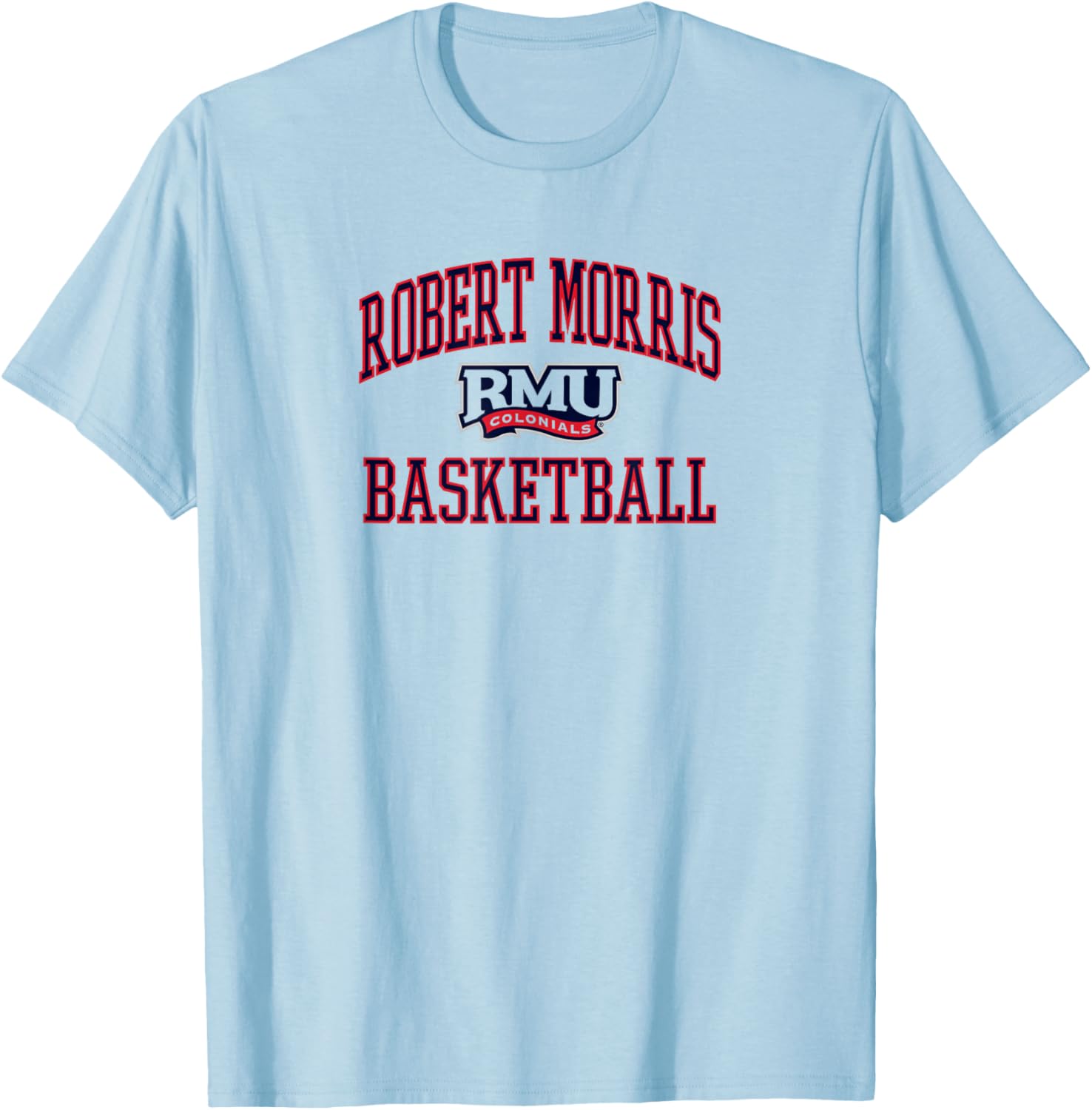 Robert Morris Colonials Basketball Screen White T-Shirt - T-Shirt | Light Blue