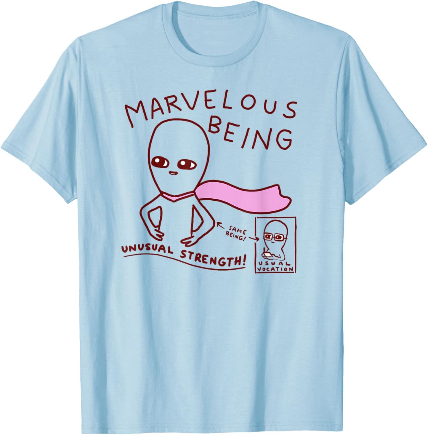 Threadless Nathan W. Pyle Strange Planet Marvelous Graphic T-Shirt - T-Shirt | Light Blue
