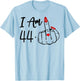 I Am 44 Plus 1 Middle Finger 45th Women Birthday Ring Heart T-Shirt - T-Shirt | Light Blue