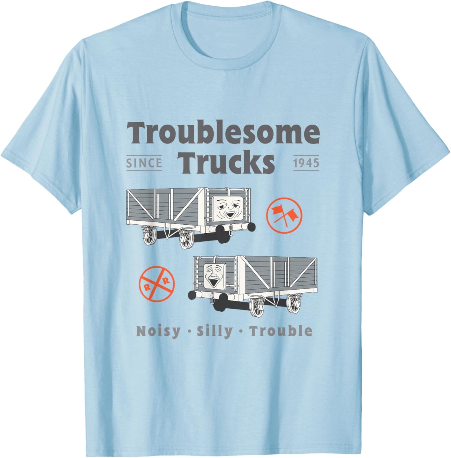 Thomas & Friends Troublesome Trucks - Noisy, Silly, Trouble T-Shirt - T-Shirt | Light Blue