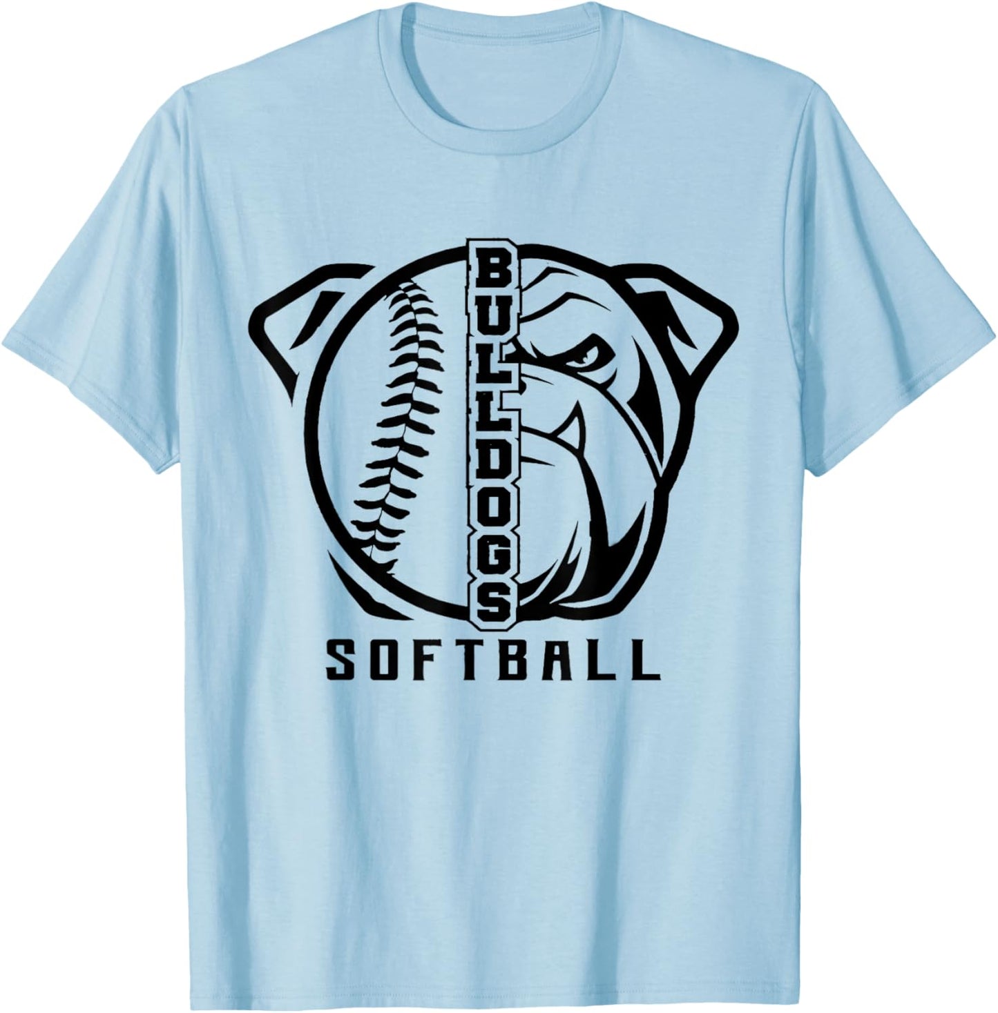 Bulldogs Baseball Softball High School Team Mascot Mom T-Shirt - T-Shirt | Light Blue
