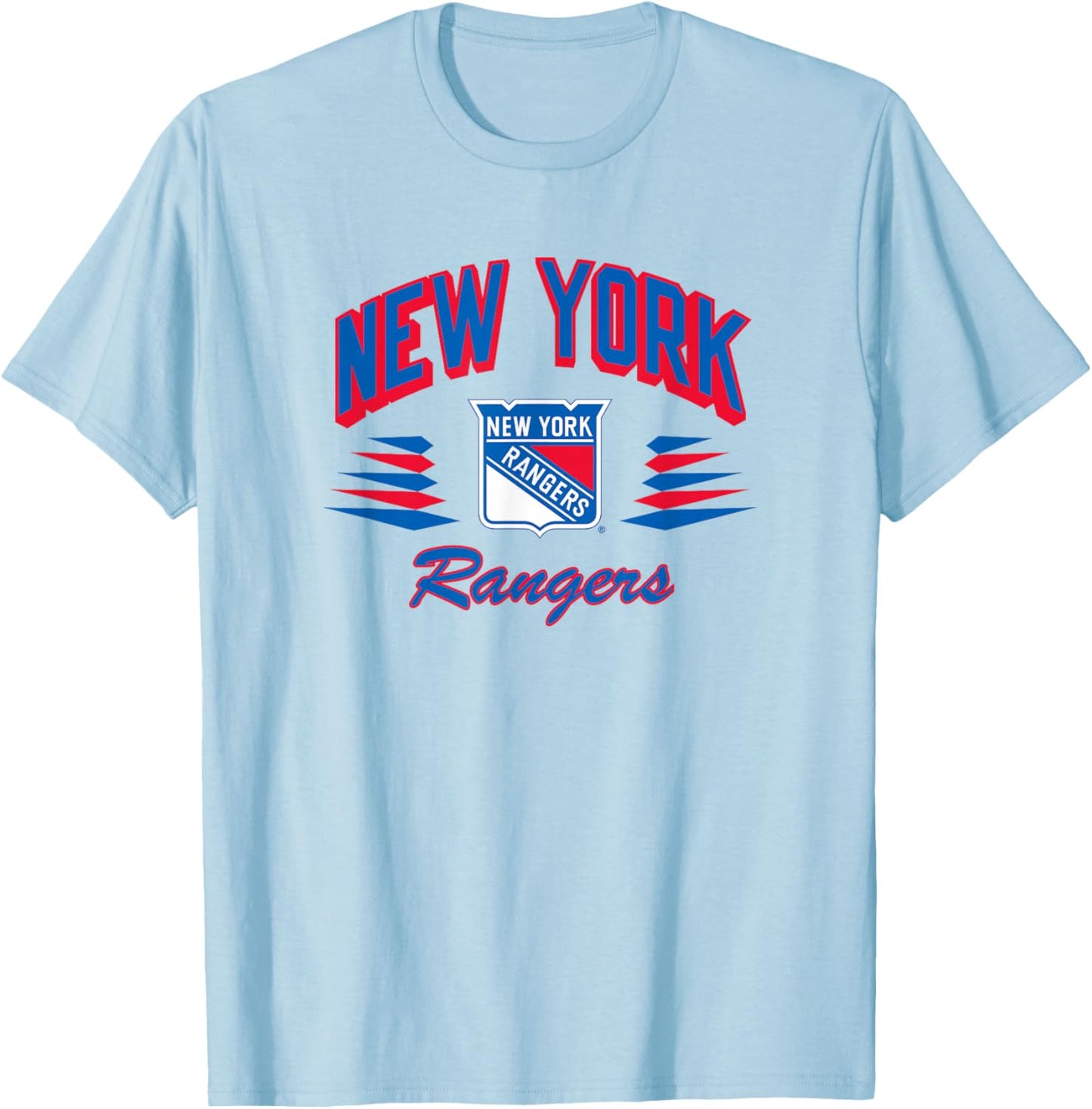 New York Rangers Retro Diamond Gray Officially Licensed T-Shirt - T-Shirt | Light Blue
