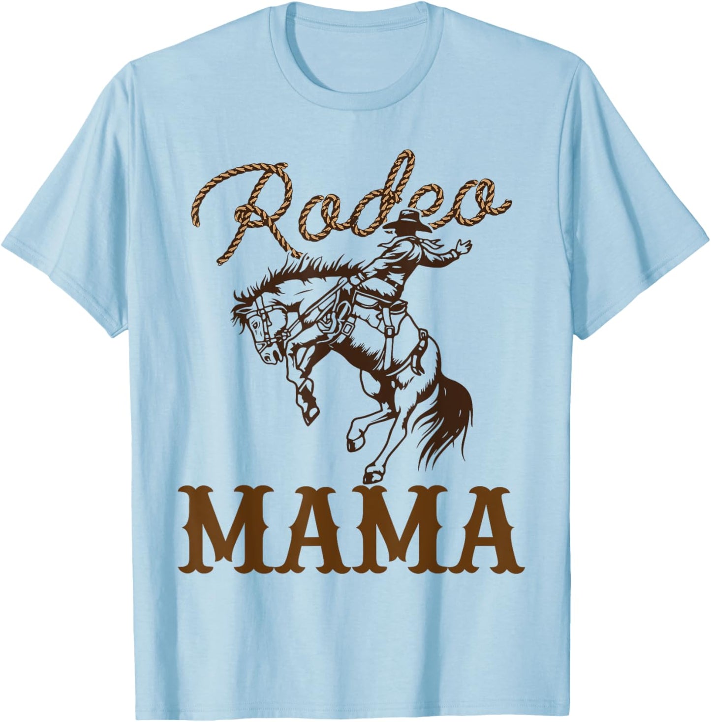 Mama Birthday Cowboy Cowgirl Western Rodeo Mom Bday Party T-Shirt - T-Shirt | Light Blue