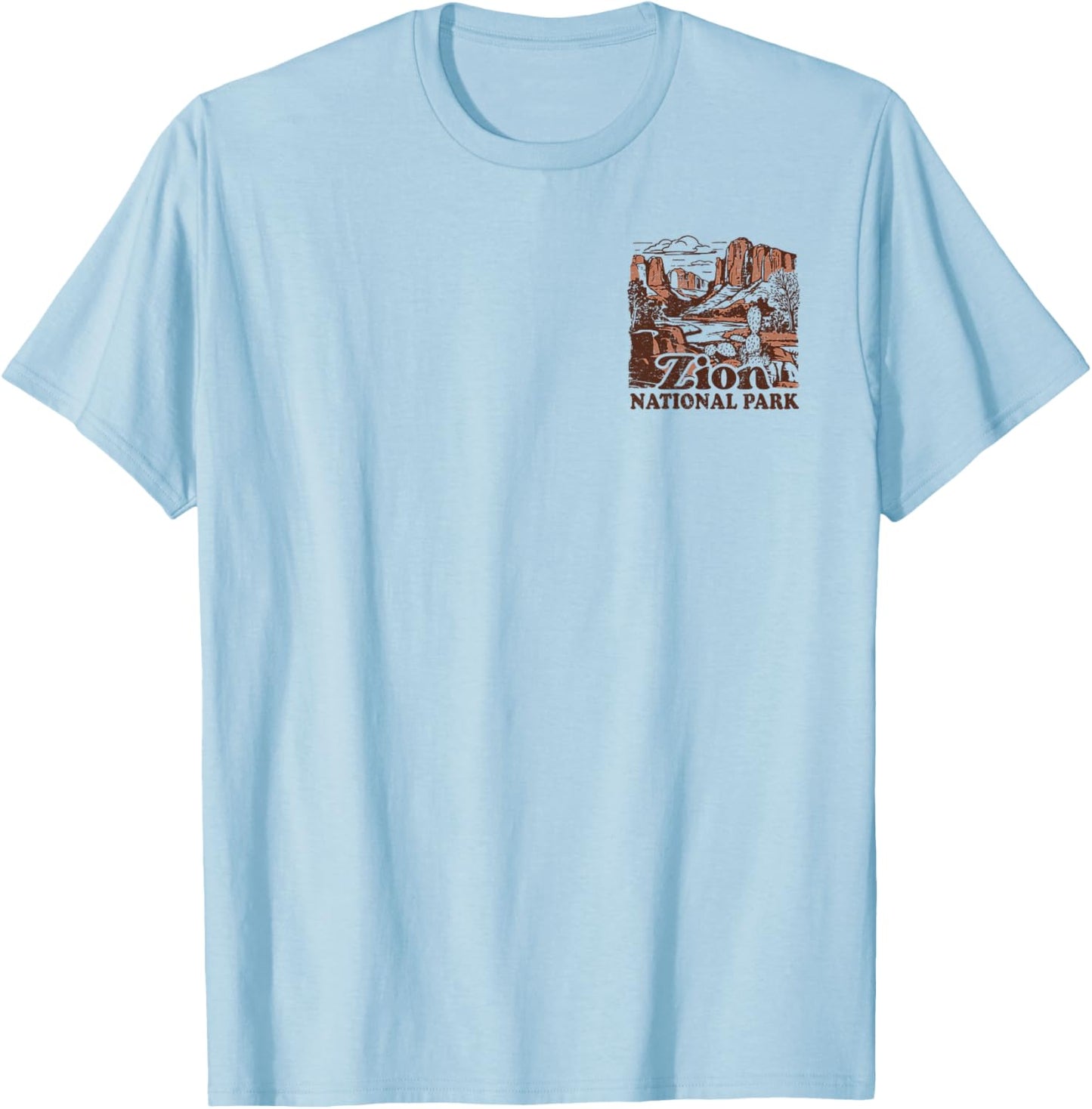 Zion National Park Front and Back T-Shirt - T-Shirt | Light Blue