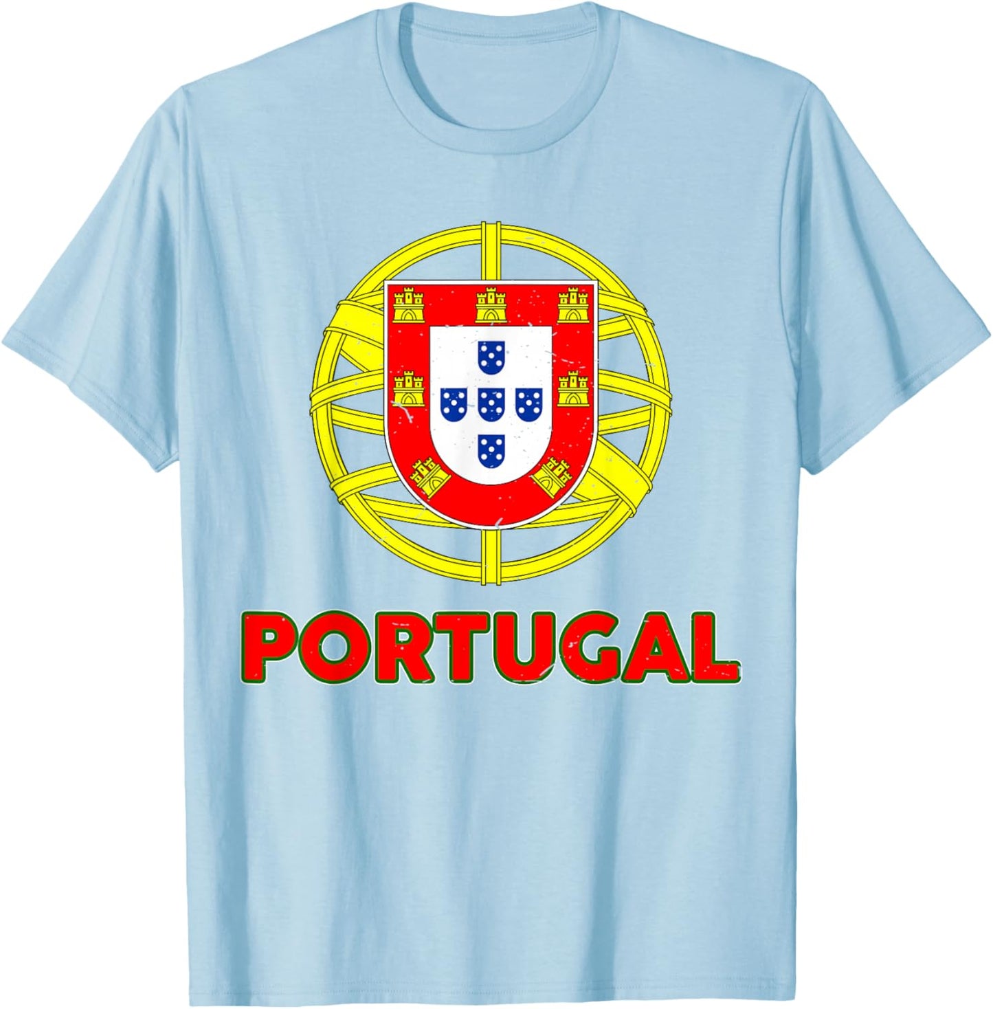 Toddler Portugal Portuguese Flag Youth Baby Kids Boys T-Shirt - T-Shirt | Light Blue