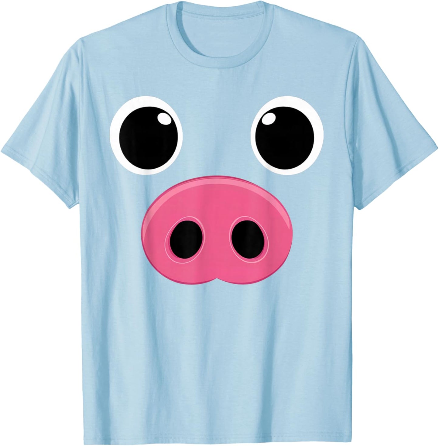 Carnival Pig Face Pig Children Costume Halloween For Kids T-Shirt - T-Shirt | Light Blue