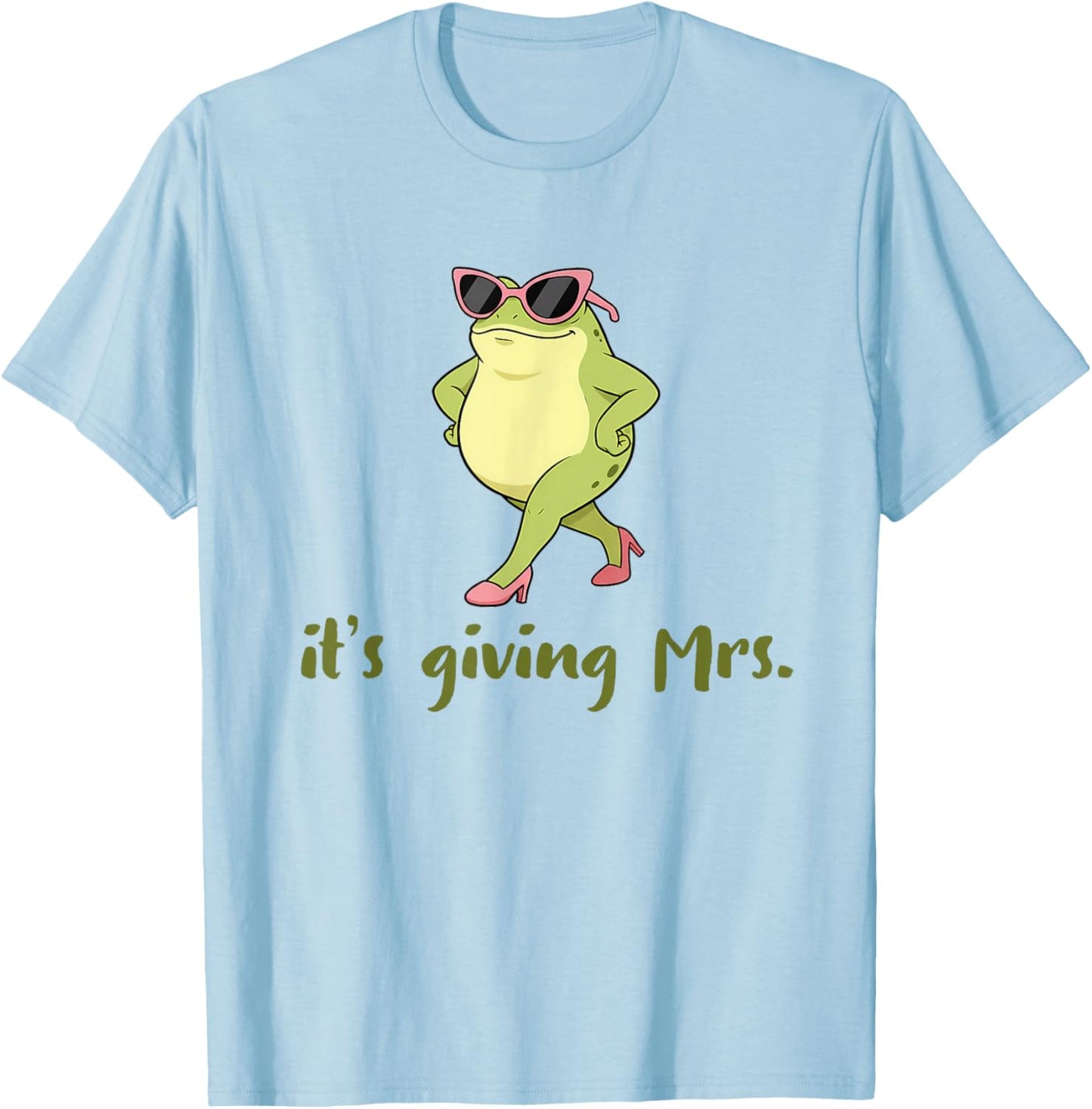 Bridal Shower Frog Bride to Be Bachelorette It's Giving Mrs. T-Shirt - T-Shirt | Light Blue