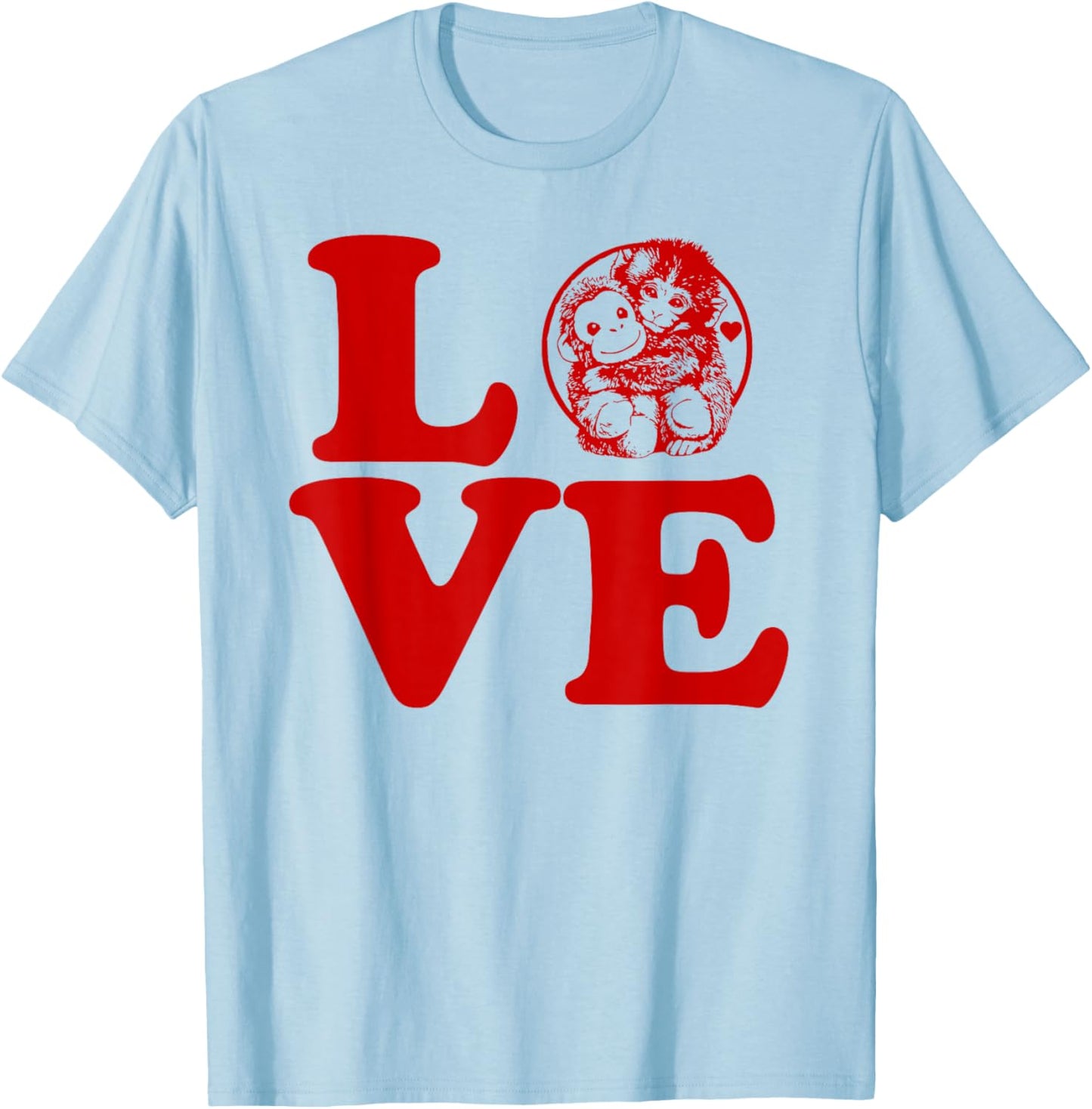 Love Heart Punch Monkey with Plush Orangutan Team Punch T-Shirt - T-Shirt | Light Blue