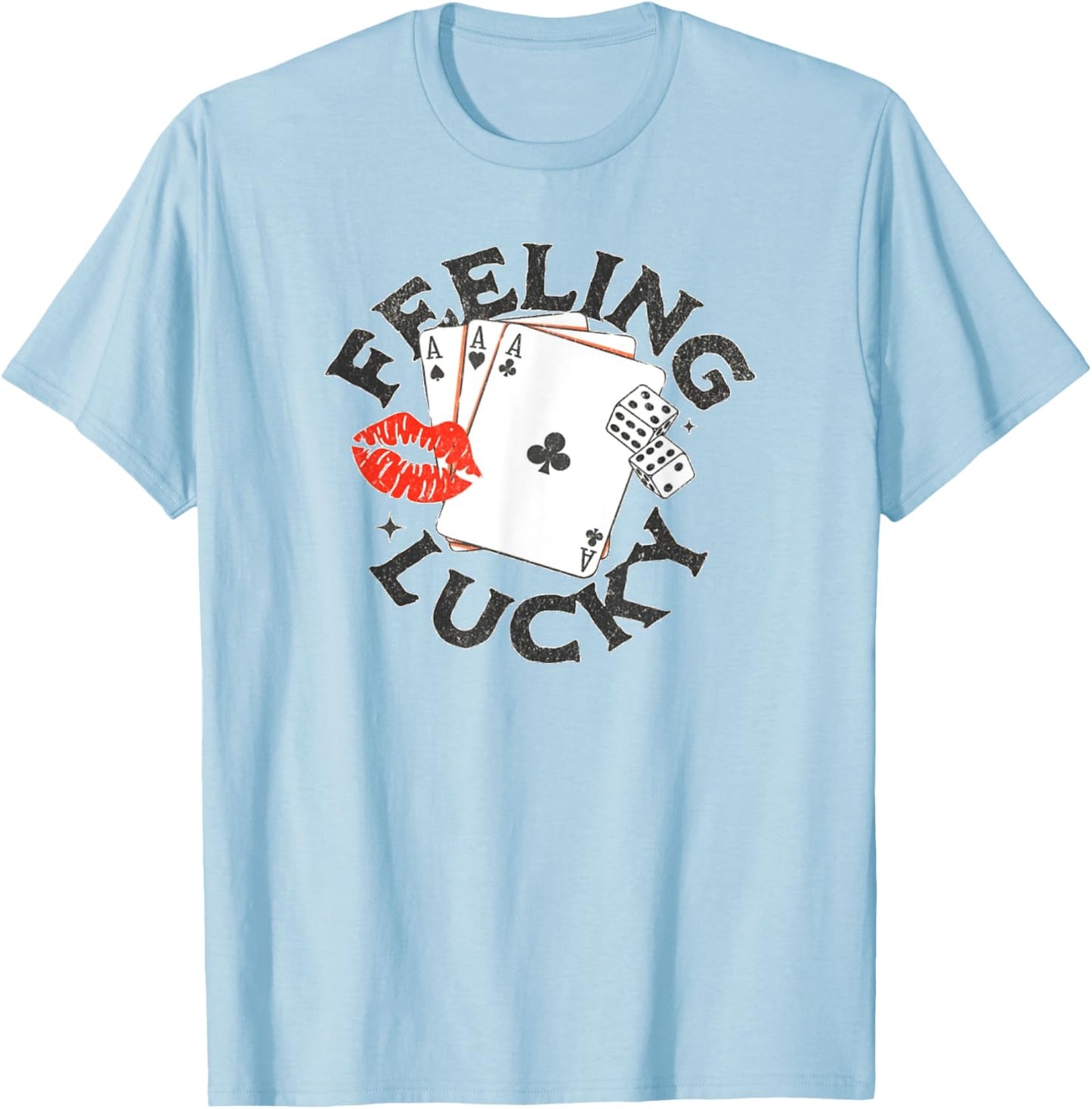 Funny Feeling Casino Lucky T-Shirt - T-Shirt | Light Blue