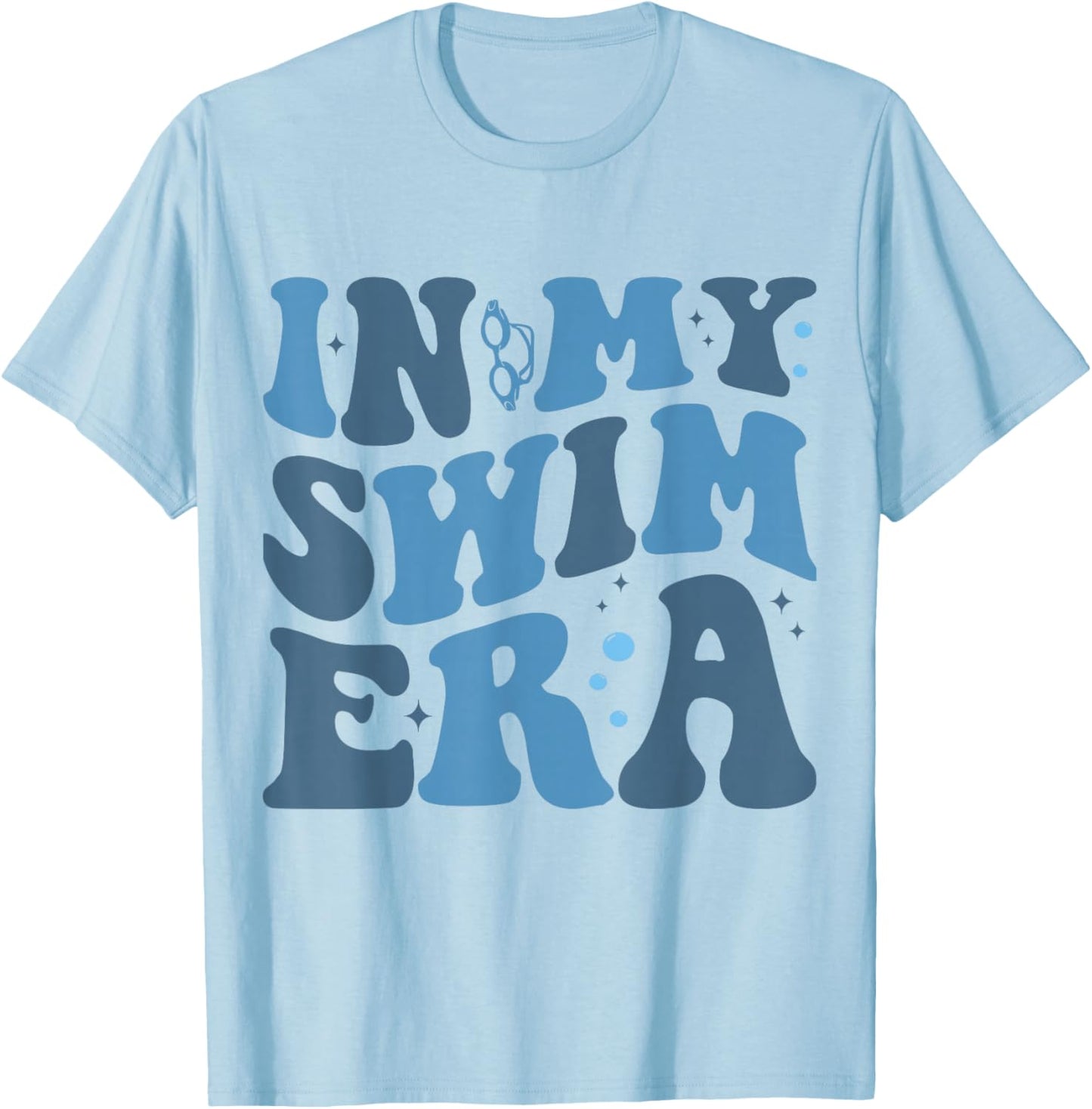 In My Swim Era Groovy Swimming Funny Swimmer T-Shirt - T-Shirt | Light Blue