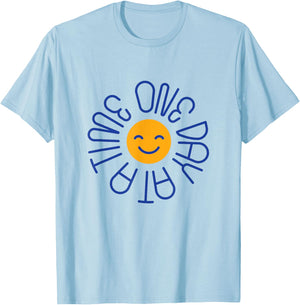 Un Jour à la Fois - Sober Sobriety Celebrate Recovery T-Shirt - T-Shirt | Light Blue