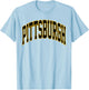 Retro Pittsburgh Throwback Classic Pittsburgh Black Gold T-Shirt - T-Shirt | Light Blue