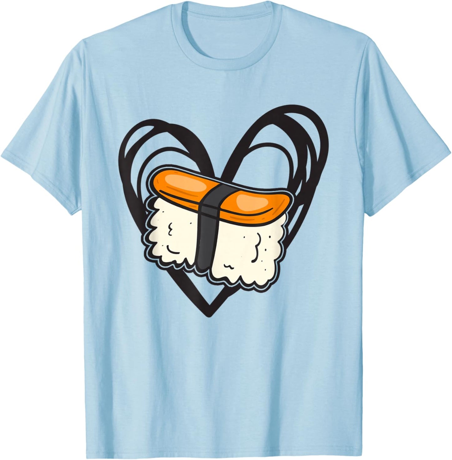 Cute Musubi Heart Graphic Girl Kids T-Shirt - T-Shirt | Light Blue