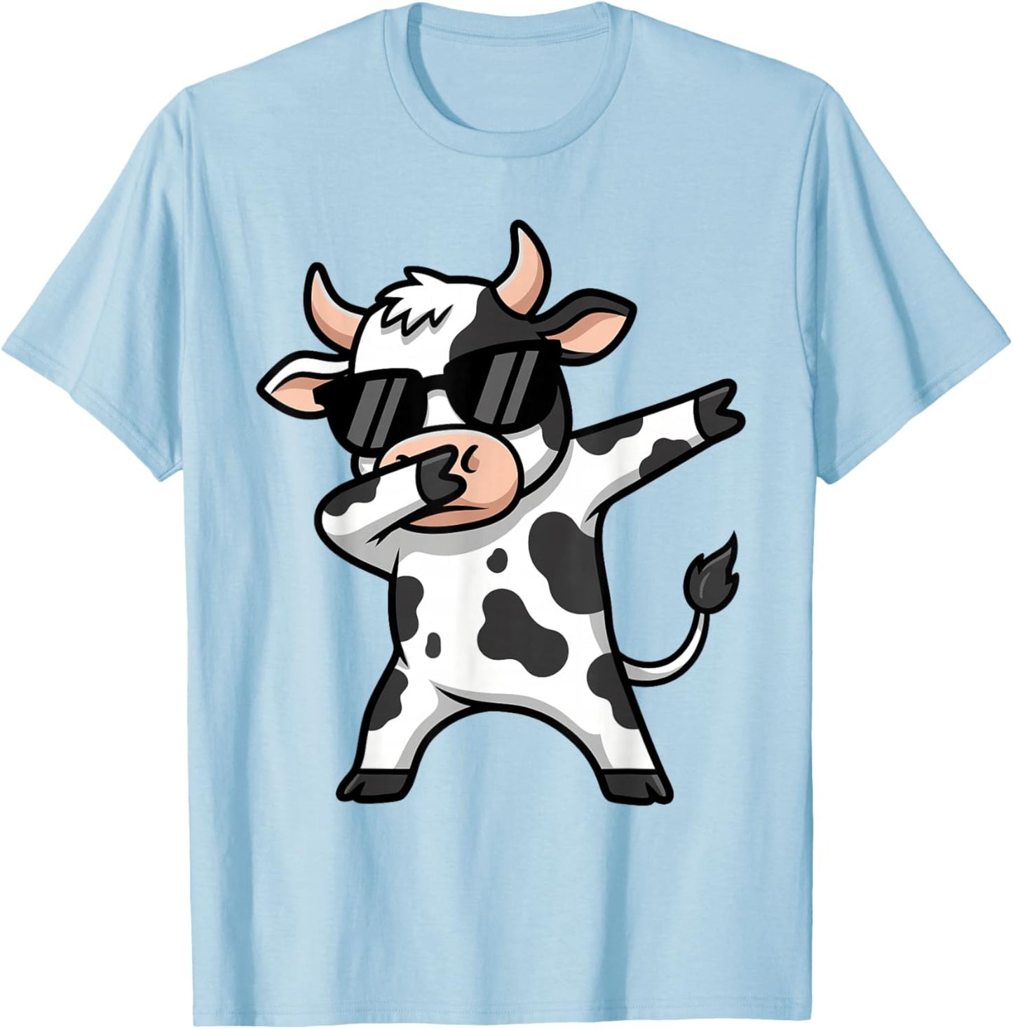 Cute Dabbing Cow Clothes Men Toddler Boys Farm Animal Kids T-Shirt - T-Shirt | Light Blue