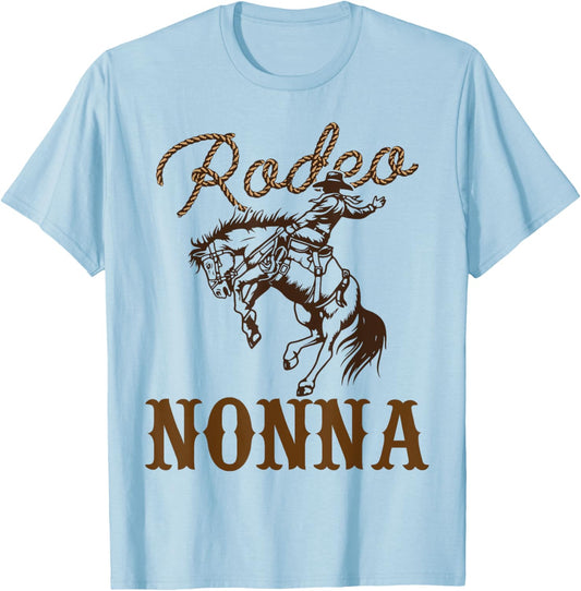 Nonna Birthday Cowboy Cowgirl Western Rodeo Grandma Party T-Shirt - T-Shirt | Light Blue