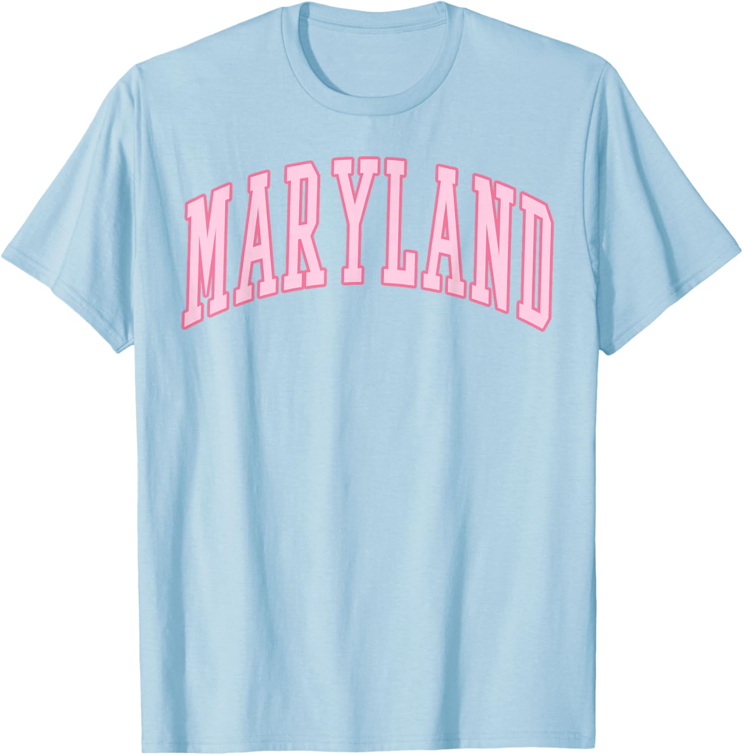 Maryland Vintage Preppy Varsity Pink Sports T-Shirt - T-Shirt | Light Blue