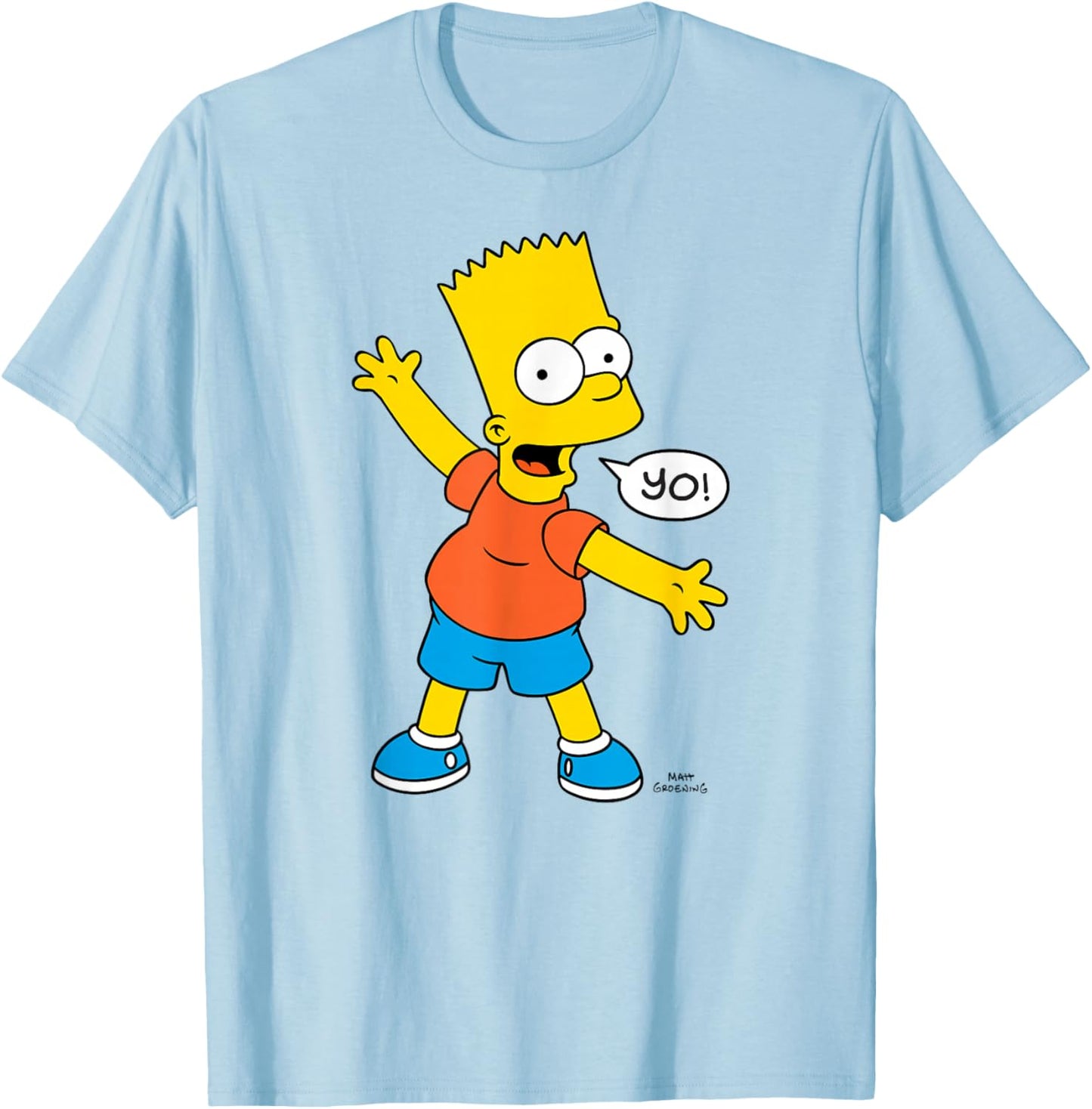 The Simpsons Bart Yo Speech Bubble T-Shirt - T-Shirt | Light Blue