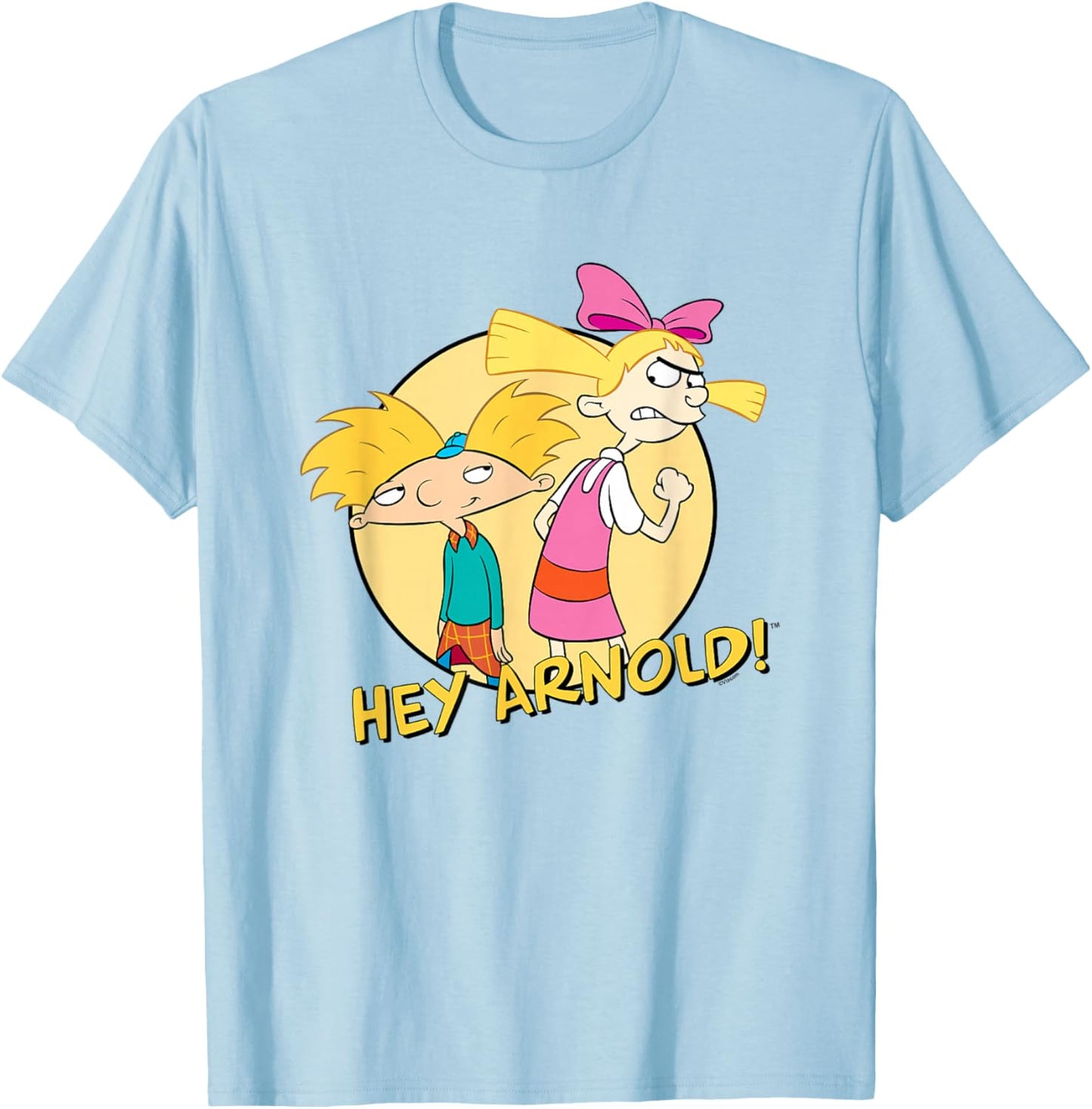 Hey Arnold! Iconic Arnold And Helga Rivalry Chest Poster T-Shirt - T-Shirt | Light Blue