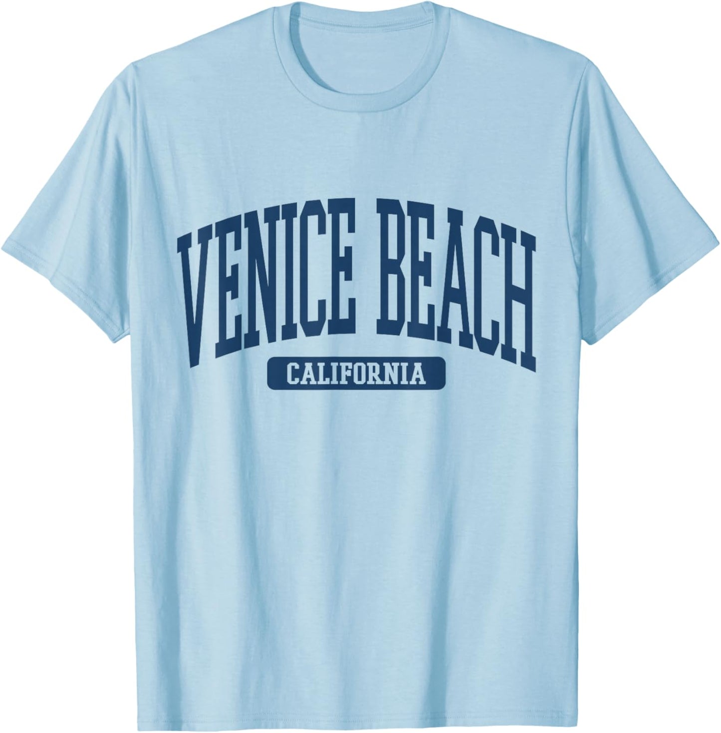 Venice Beach California Souvenir Beach, Retro, Minimalist T-Shirt - T-Shirt | Light Blue