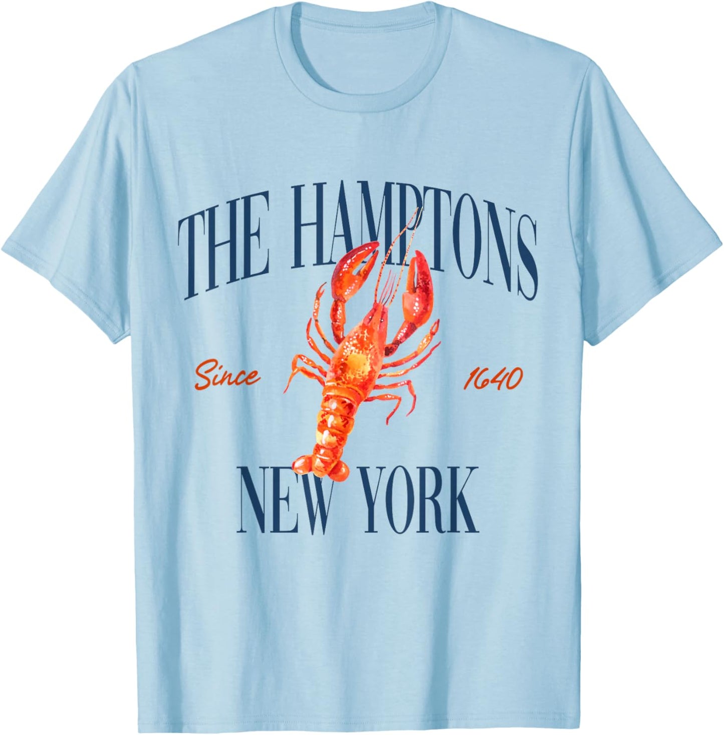 The Hamptons New York Est. 1640 - Old Money, Aesthetic T-Shirt - T-Shirt | Light Blue