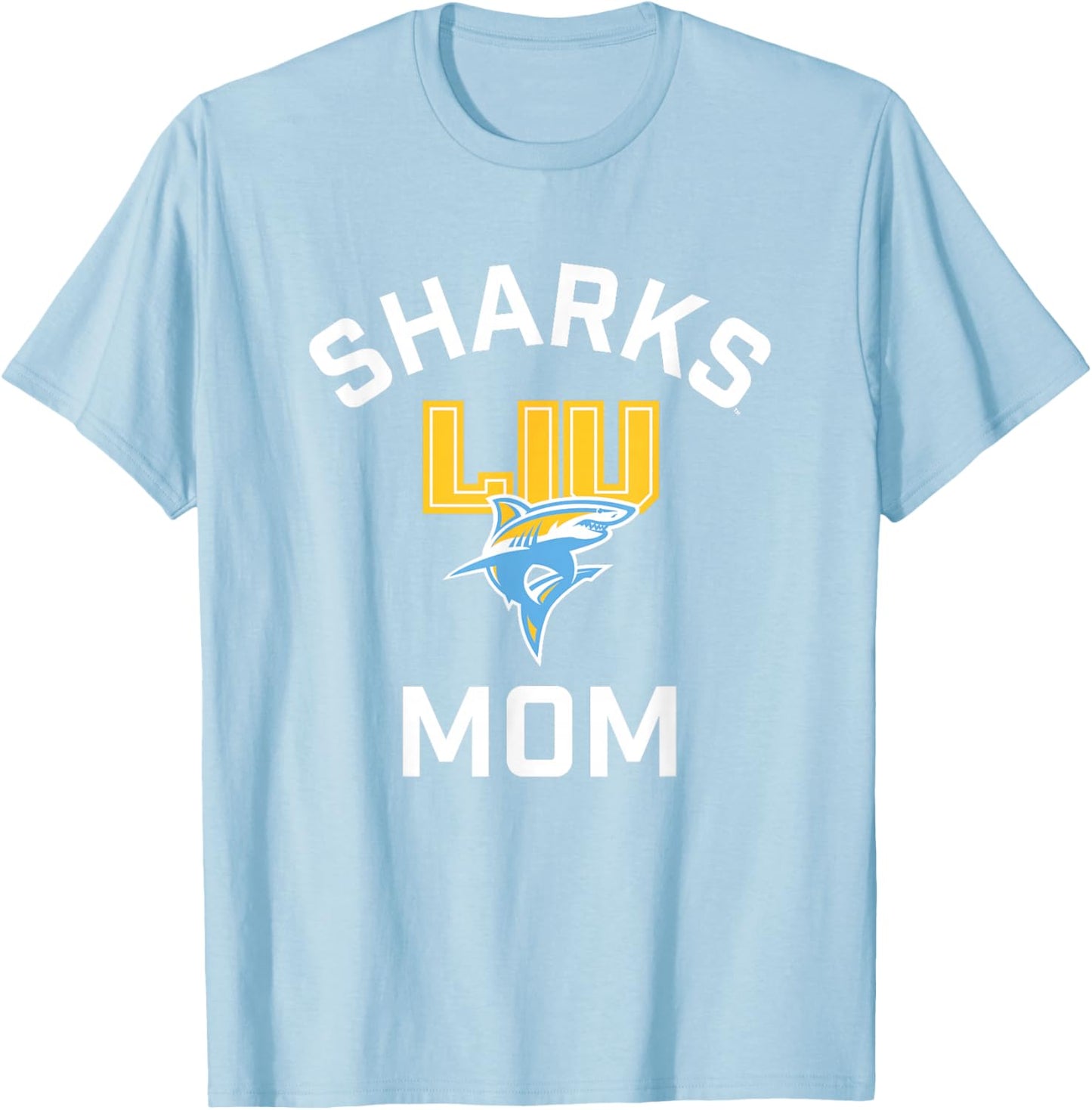 Long Island University LIU Blackbirds Arched Mom T-Shirt - T-Shirt | Light Blue