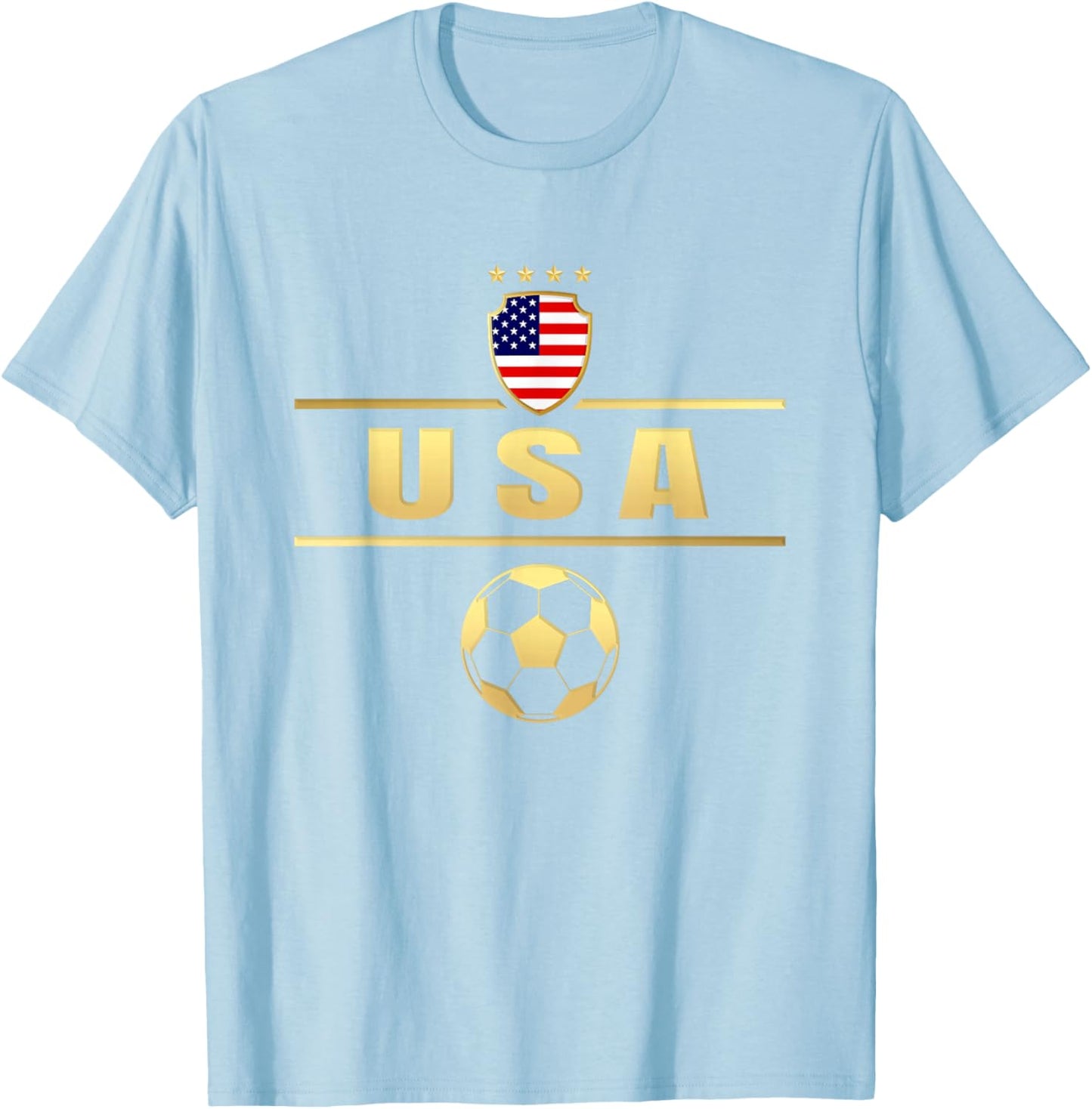 American Flag Soccer Shirt Women's Soccer Girls Soccer T-Shirt - T-Shirt | Light Blue
