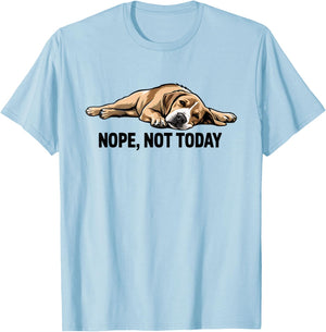 Nope Not Today Beagle Lazy Funny Dog Sploot Artwork T-Shirt - T-Shirt | Light Blue