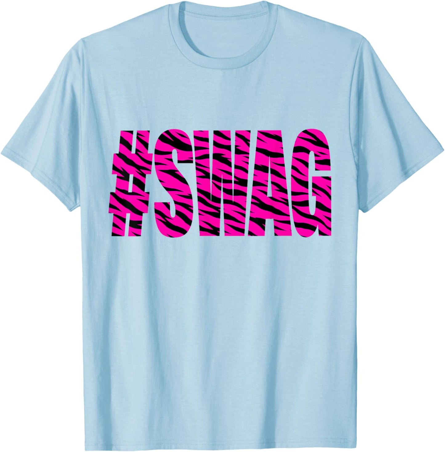 Hashtag Swag Pink T-Shirt - T-Shirt | Light Blue